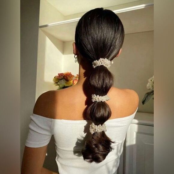 Pearl scrunchie N755 - Picture 1 of 4